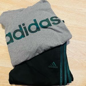Gently used boys adidas track pants and long sleeve shirt size L (14/16)